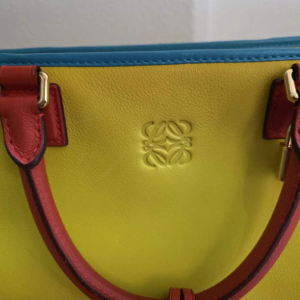 Vibrant Yellow and Blue Satchel with Red Details - Picture 3 of 16